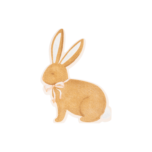 Rabbit-shaped dinner napkins with soft neutral tones, sold in Toronto at Confetti My Party with Canada-wide shipping