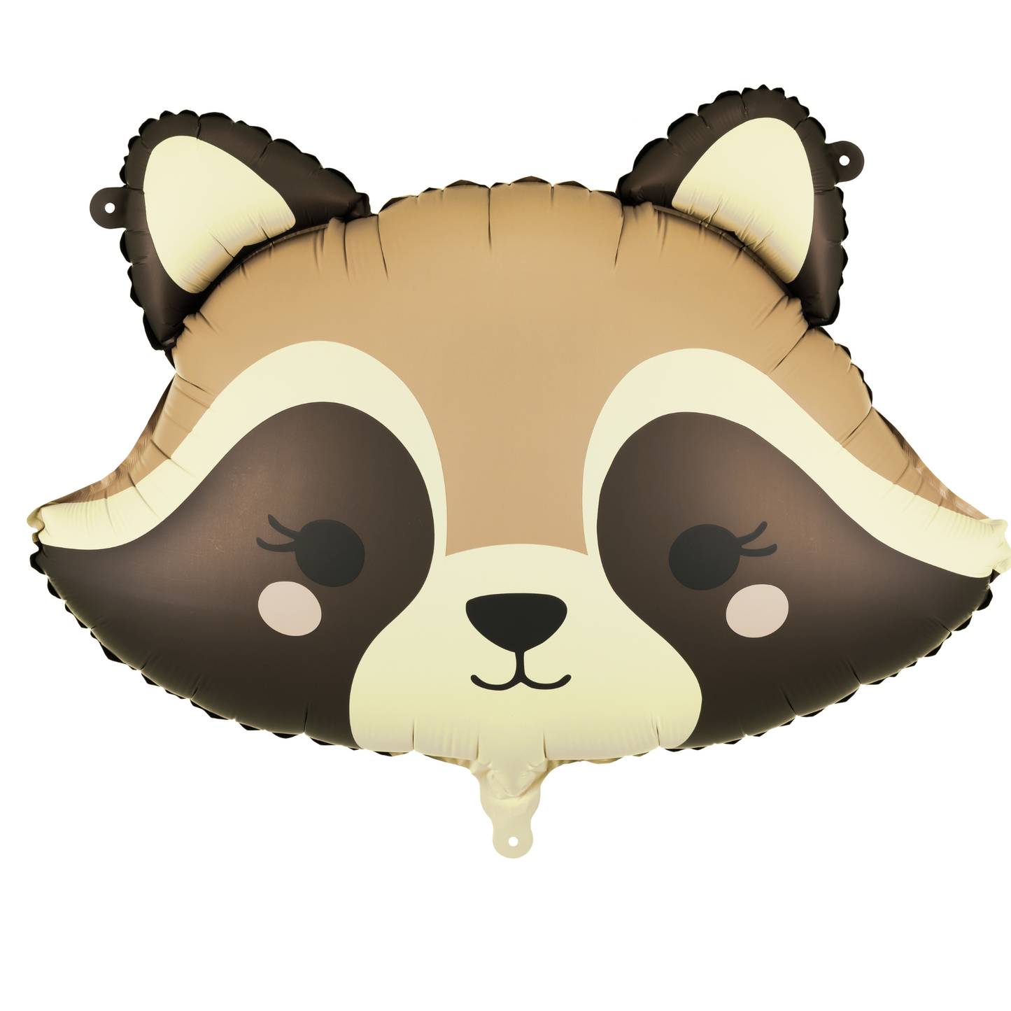 Cute raccoon foil balloon in soft neutral tones, perfect for woodland-themed party decor available at our Toronto party shop.
