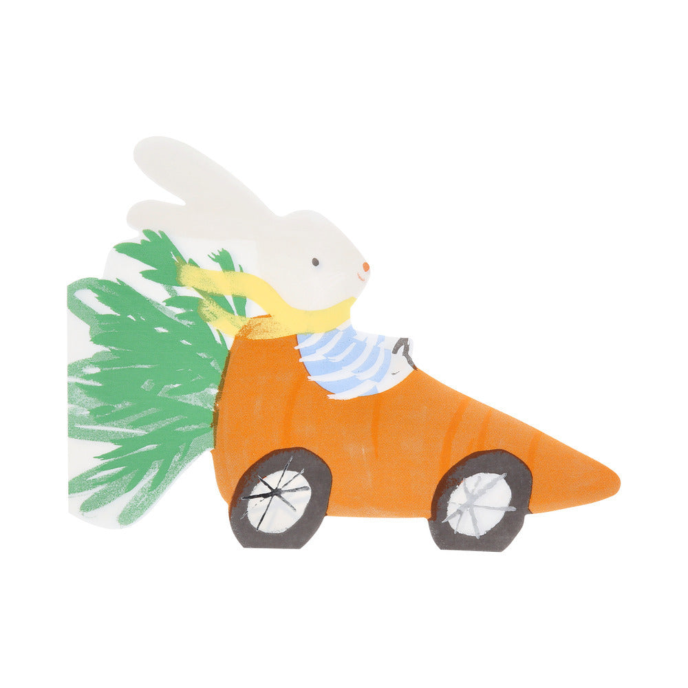 RACING CAR BUNNY NAPKINS BY MERI MERI – CONFETTIMYPARTY