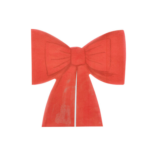 red bow shaped  holiday napkins - pack of 16 by Meri Meri sold in Toronto at Confetti My Party.