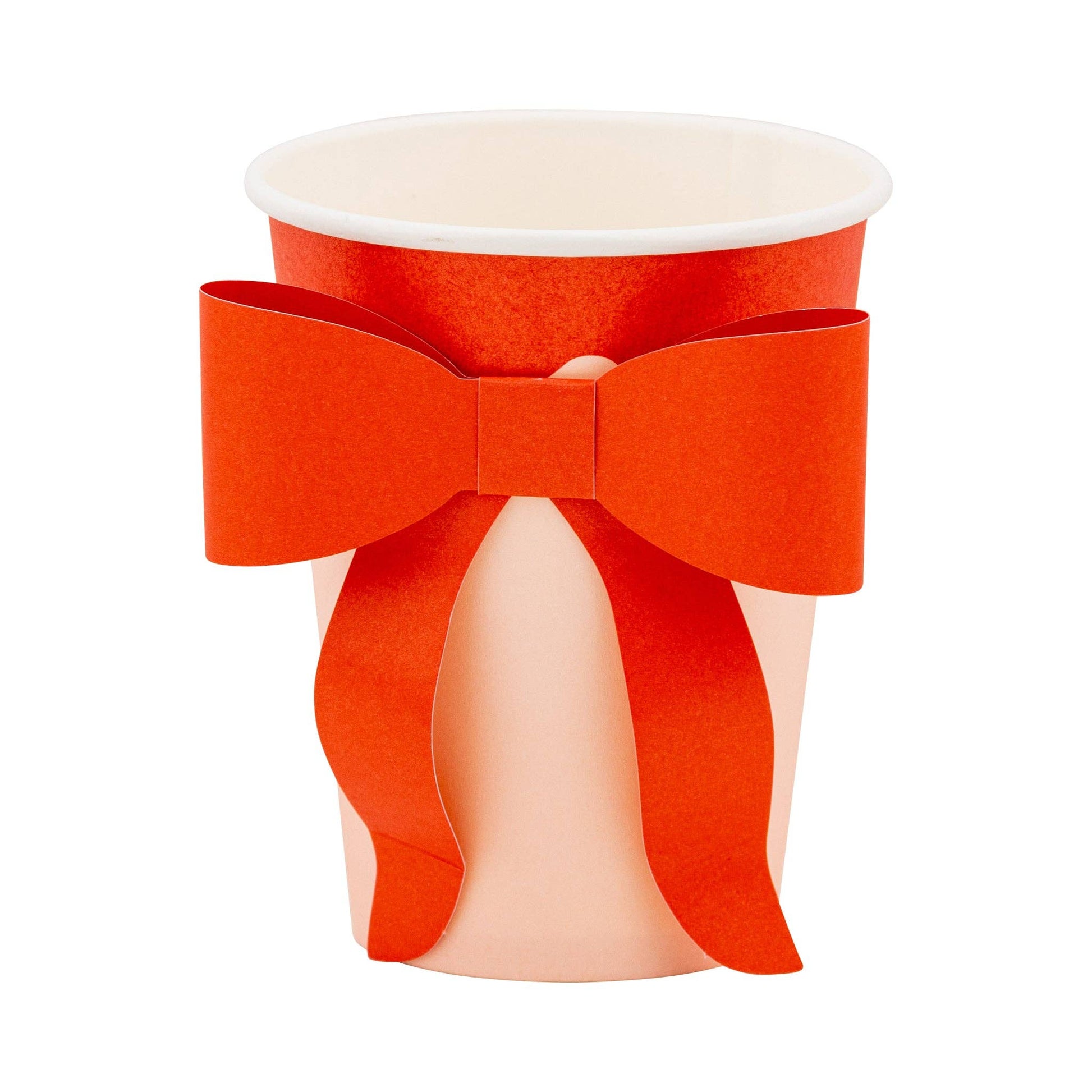 Christmas red bow paper party cup, available in Toronto and shipping across Canada.