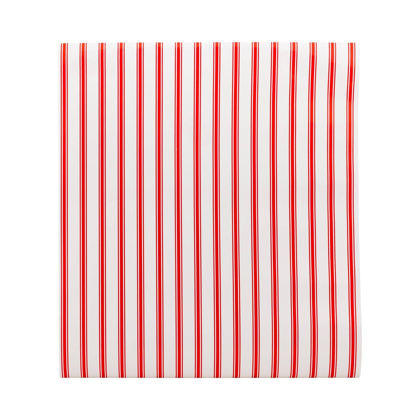 Red and white paper table runner 