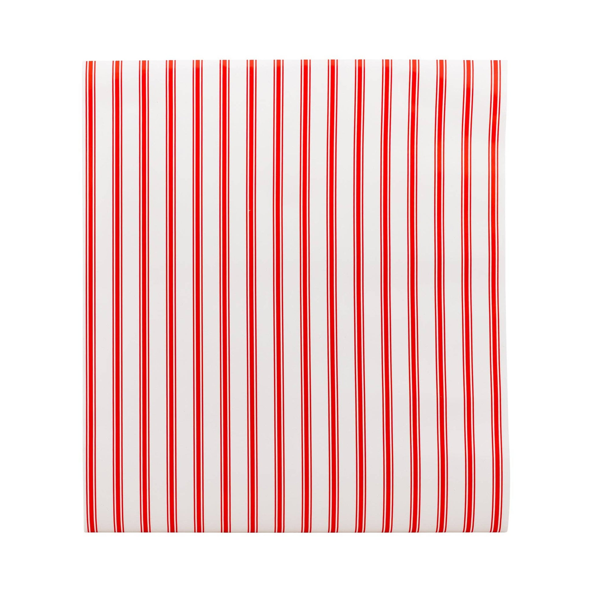Red and white paper table runner 