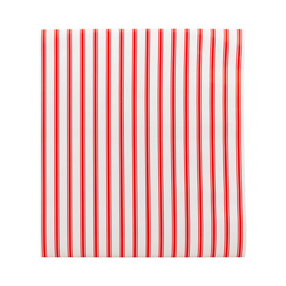 Red and white paper table runner 