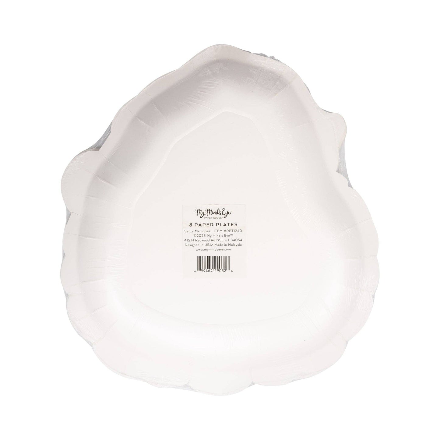 Packaged set of 8 Retro Santa paper plates, available in Toronto and shipping across Canada.