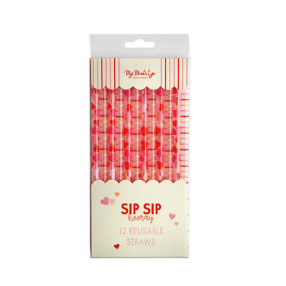 reusable heart straws in package