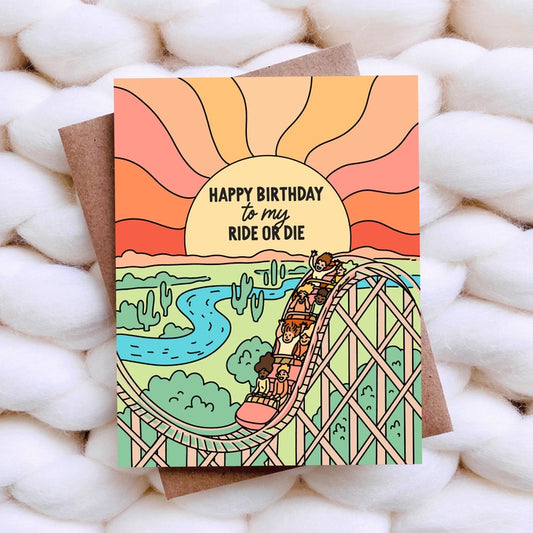ride or die - funny birthday card