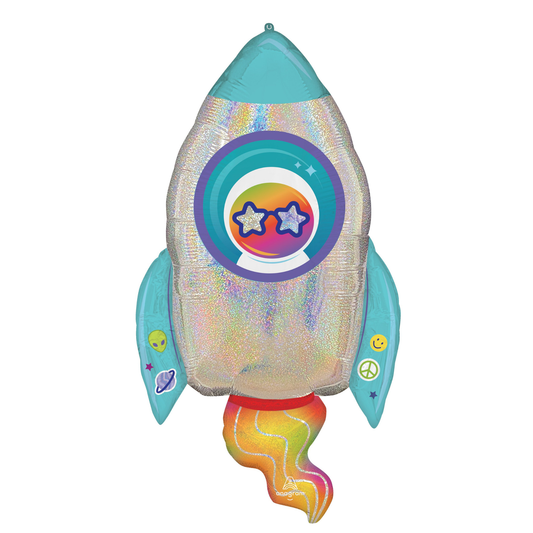 OUTER SPACE ROCKET SHIP FOIL BALLOON