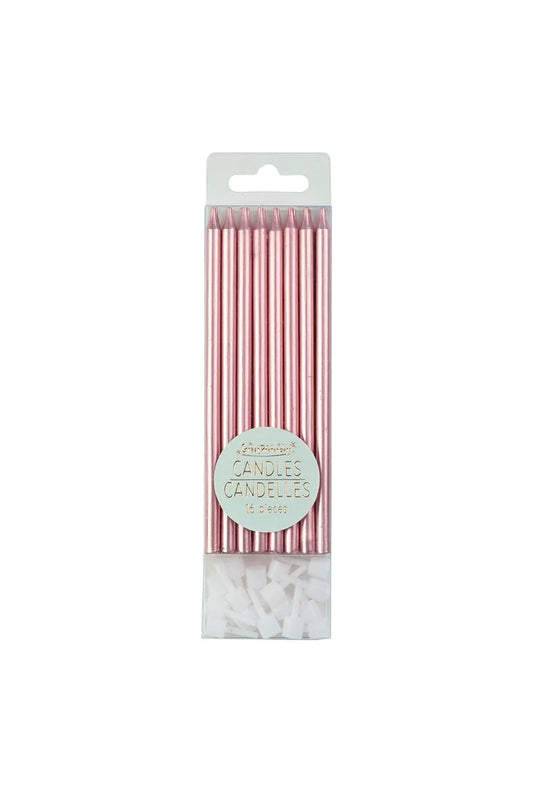 metallic pink birthday candles