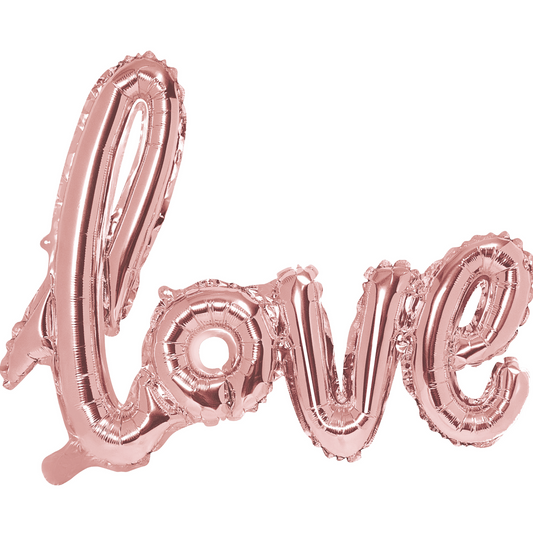 ROSE GOLD 'LOVE' SCRIPT FOIL BALLOON