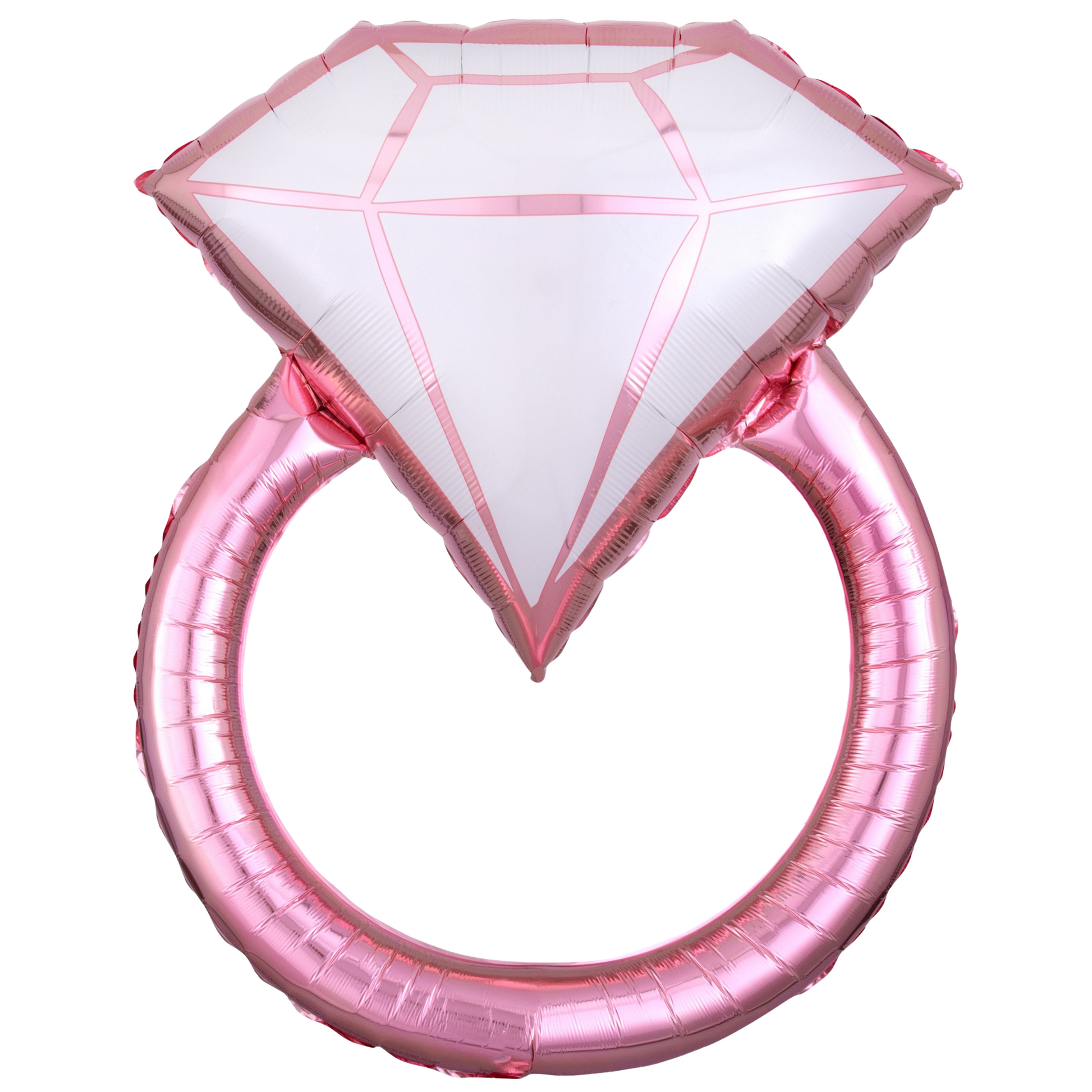 Rose gold engagement ring foil balloon, perfect for bridal showers, weddings, and proposals in Toronto.