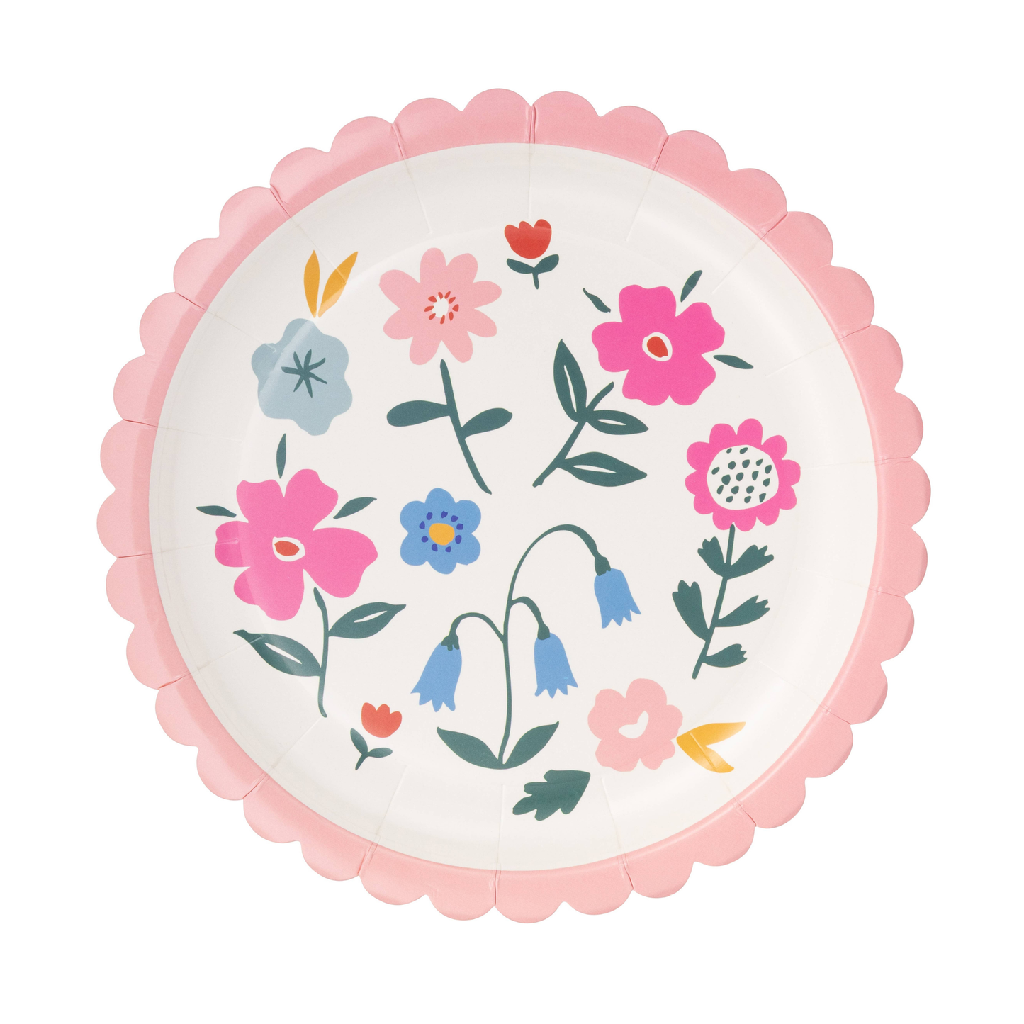 ROUND SCALLOPED FLORAL PLATES
