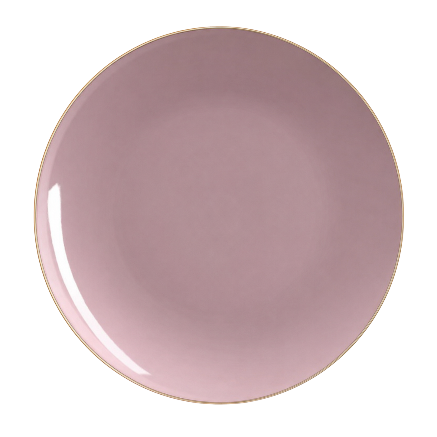 MAUVE & GOLD ROUND REUSABLE DINNER PLATES | 10 PIECES