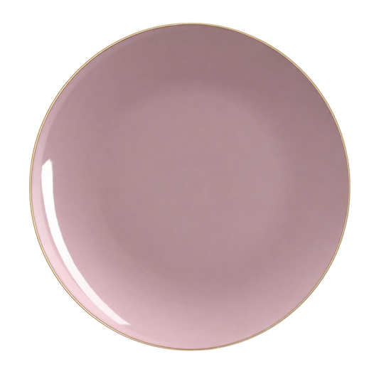 MAUVE & GOLD ROUND REUSABLE DINNER PLATES | 10 PIECES