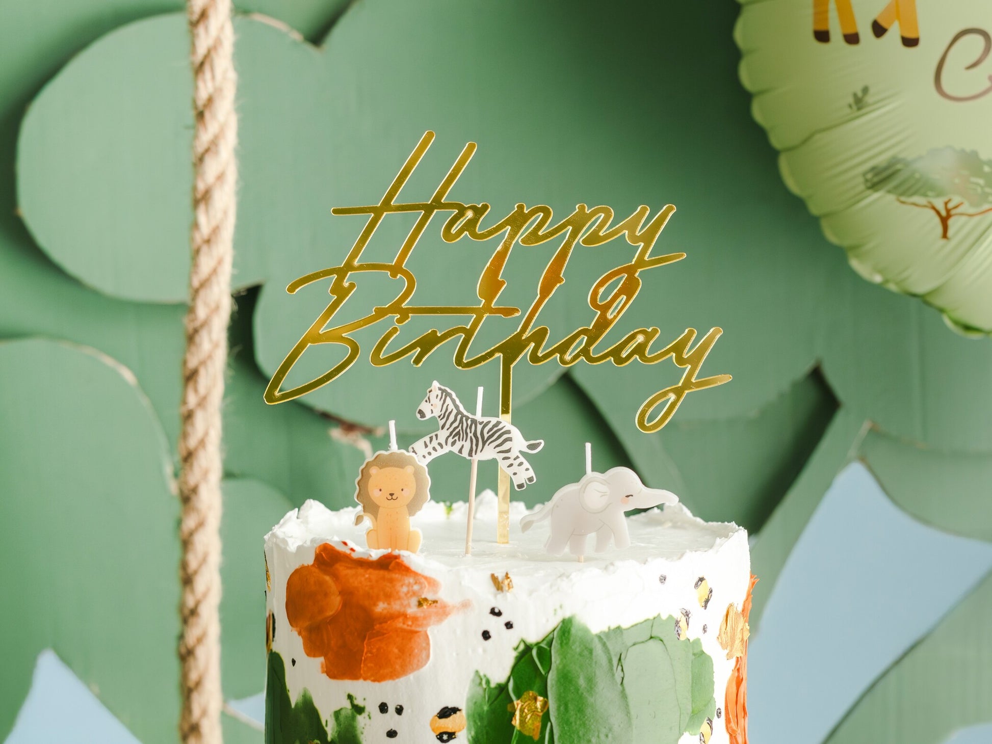 Safari themed birthday candles for jungle party cakes available at our Toronto party shop