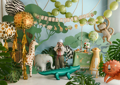 Safari themed birthday banner set with jungle animals available in Toronto and shipping across Canada