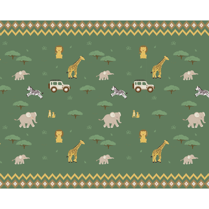 Safari themed tablecloth with animal print available at our Toronto party shop
