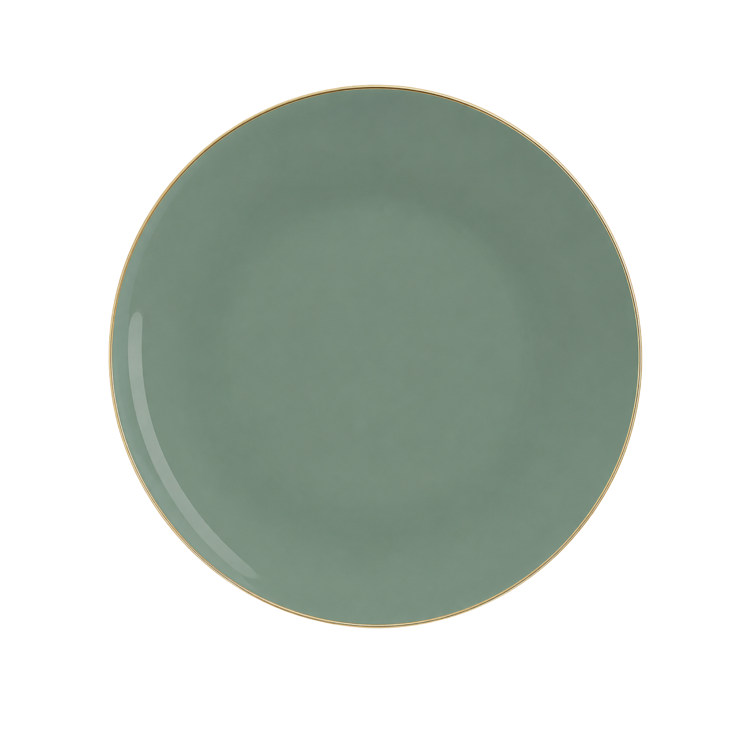 SAGE GREEN & GOLD REUSABLE DESSERT PLATES | 10 PIECES