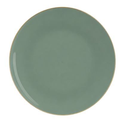 SAGE GREEN & GOLD REUSABLE DINNER PLATES | 10 PIECES