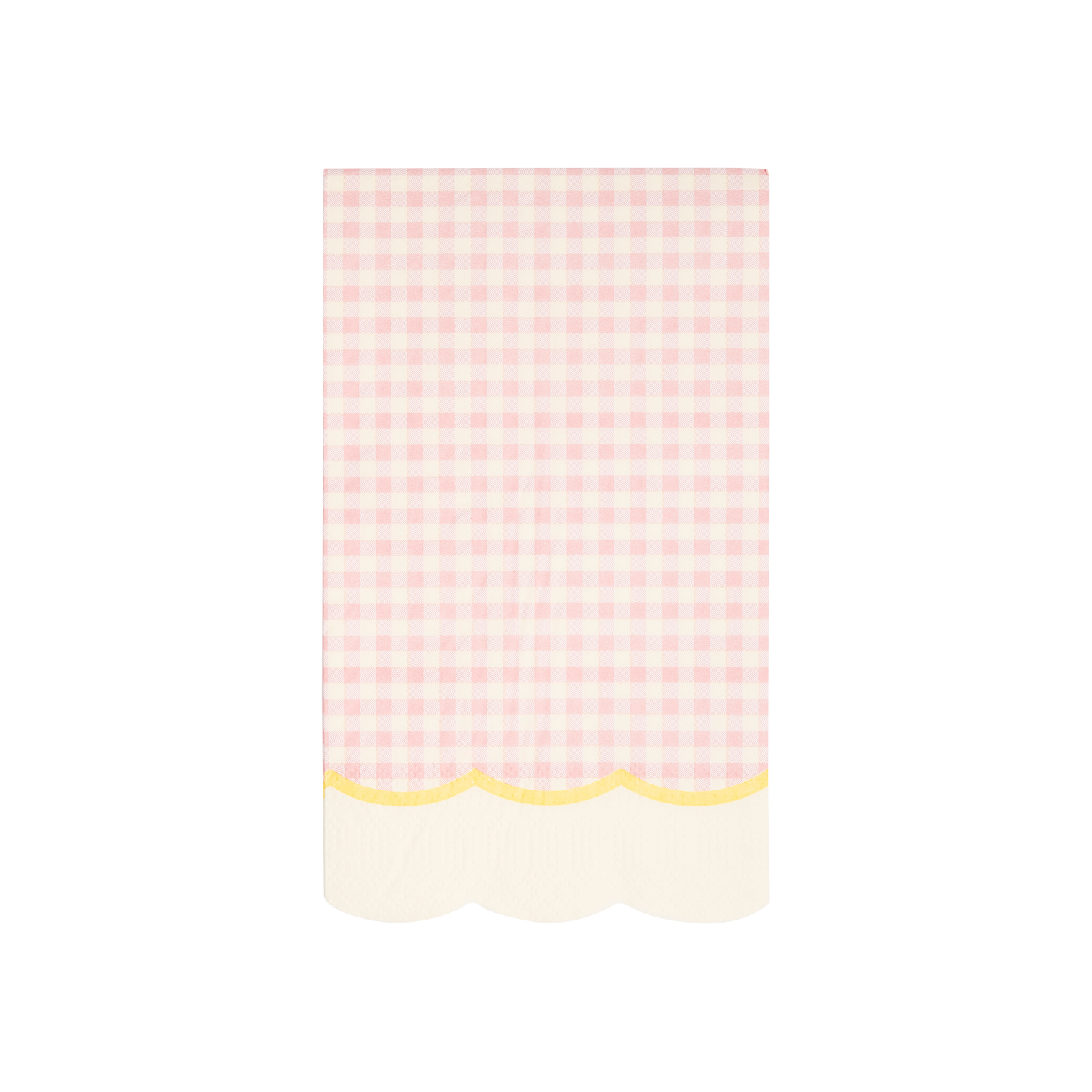 scalloped edge gingham dinner napkin in pink 