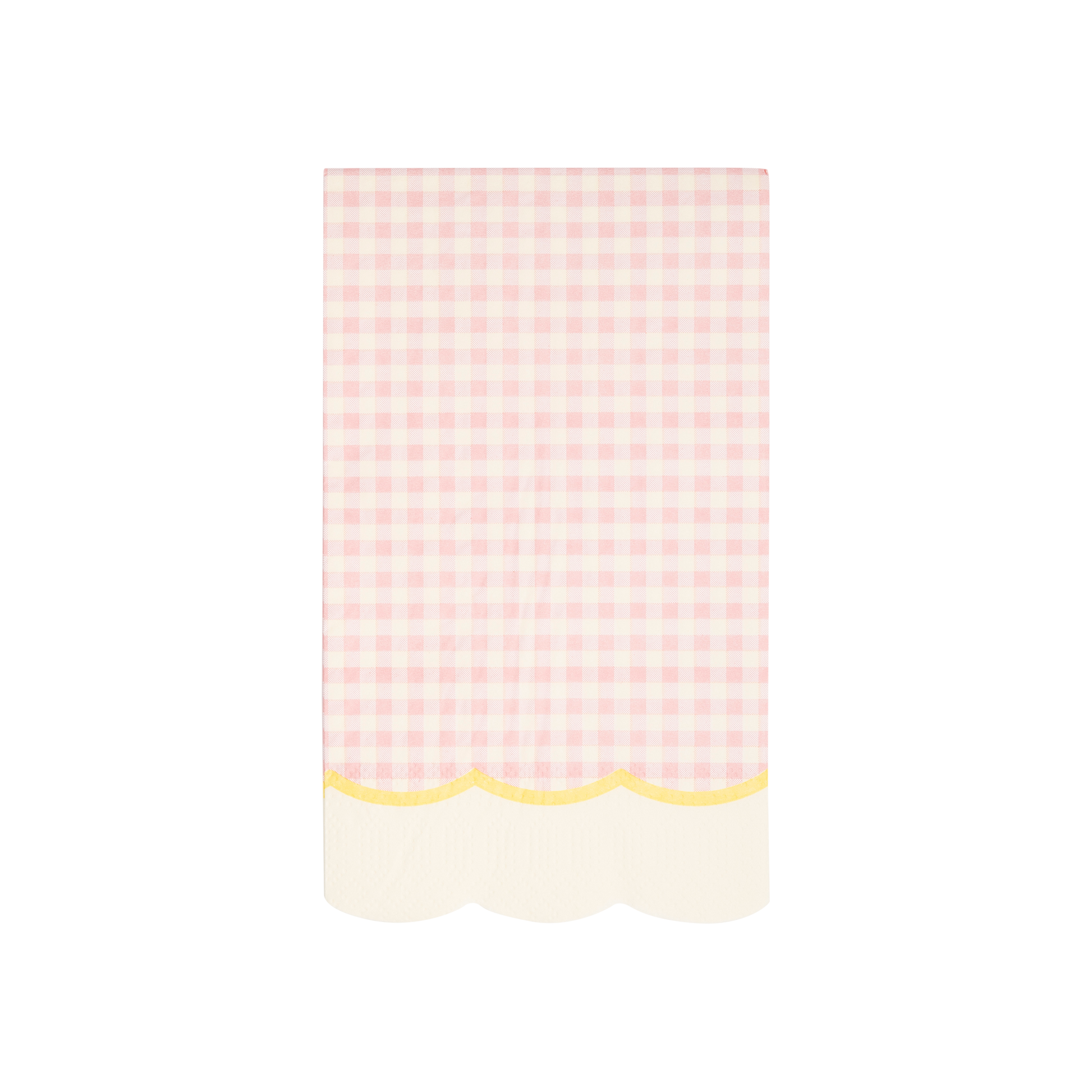scalloped edge gingham dinner napkin in pink 
