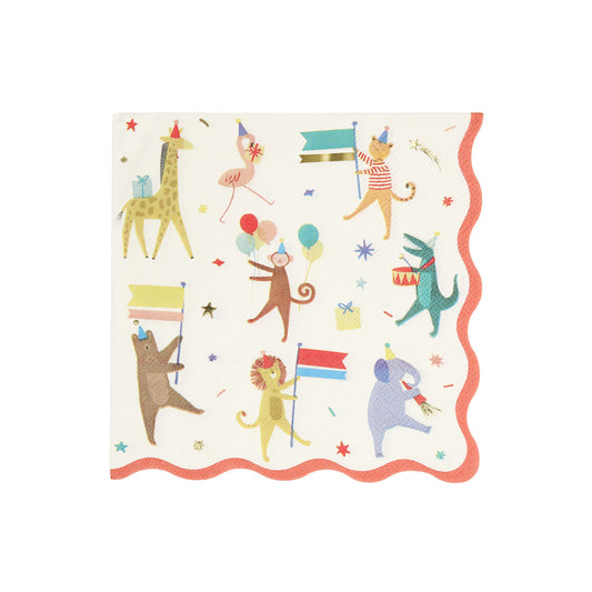 Animal parade large napkins by meri meri