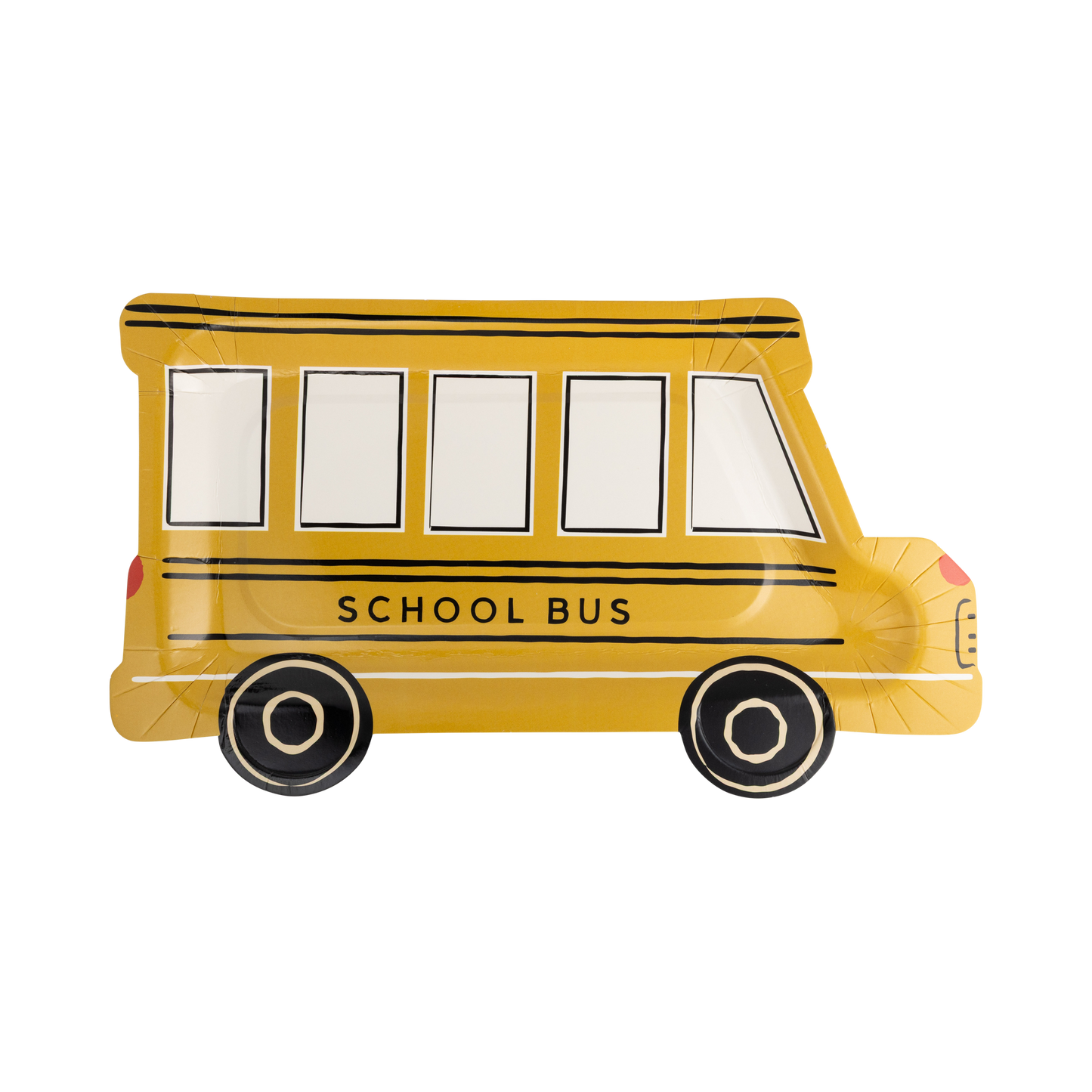 School bus shaped paper plates available at our Toronto party shop.