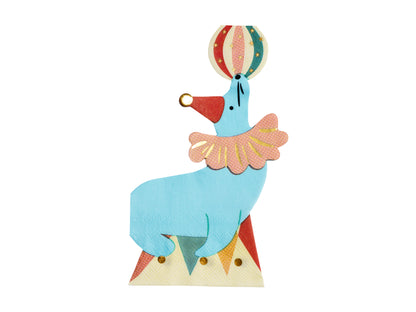 seal napkins - perfect for a circus theme - gold details 