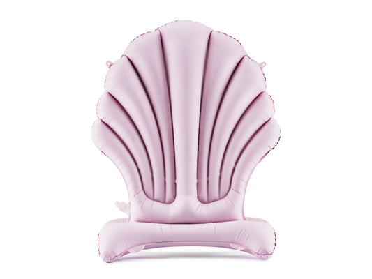 Pastel pink seashell-shaped foil balloon, perfect for Toronto under the sea parties and kids’ décor.