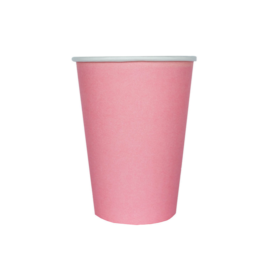 Shades 12 oz paper cup in solid amaranth pink, available in Toronto and shipping across Canada.