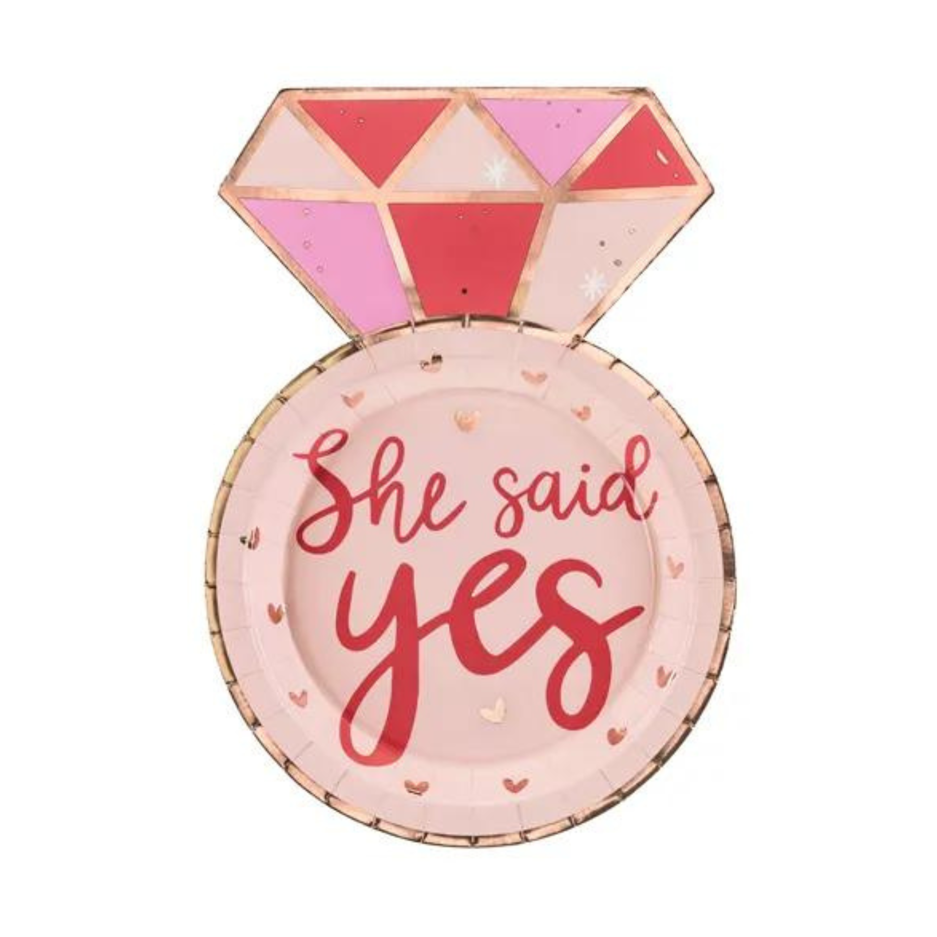 ring shaped napkin with she said yes message