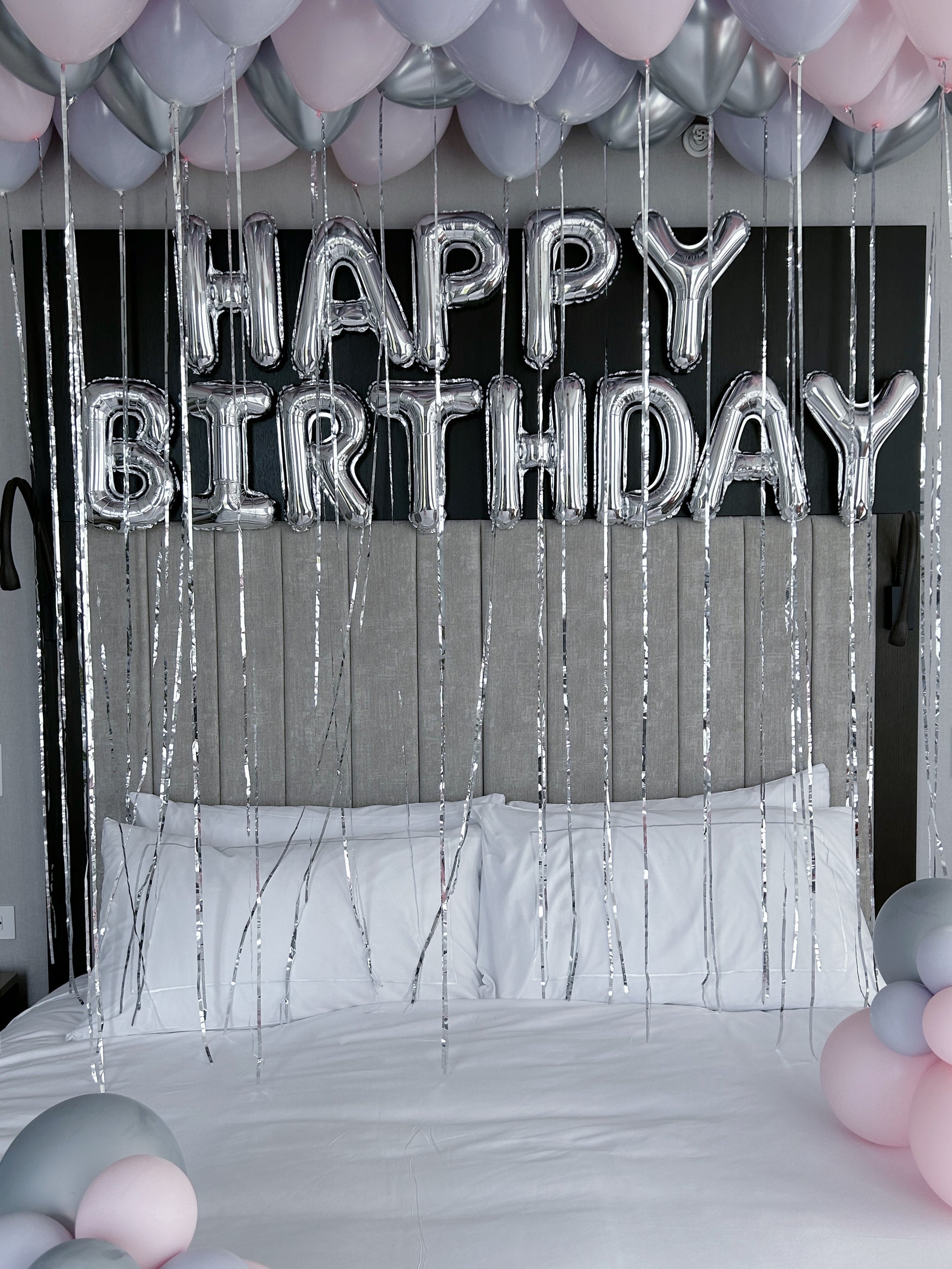 silver happy birthday foil balloon letters 