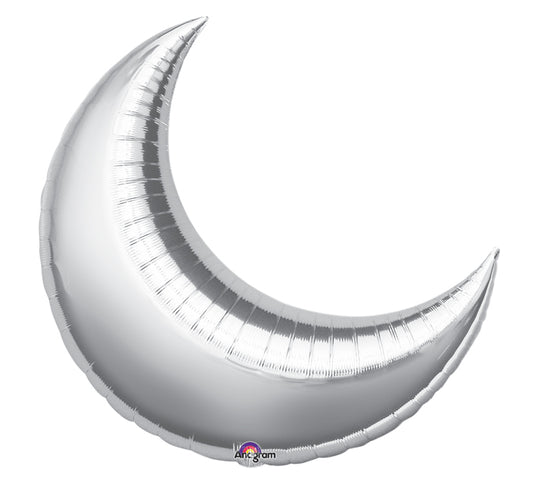 silver moon foil balloon
