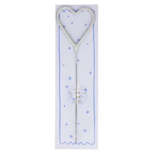 SILVER SPARKLER HEART CANDLE BY MERI MERI