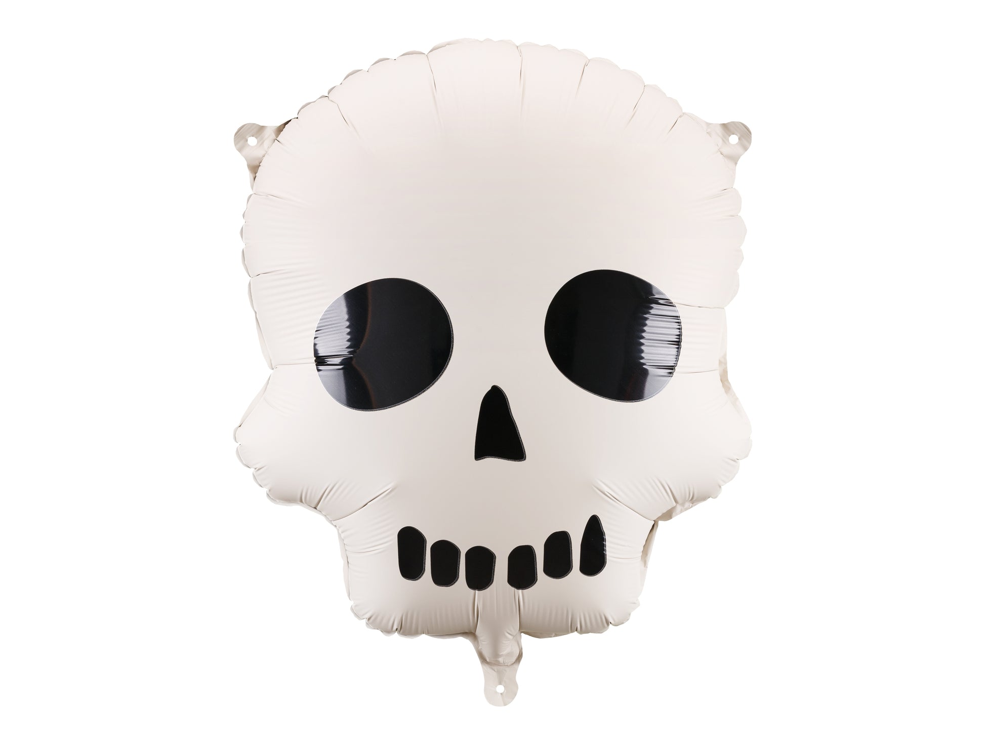 Cream and black skull-shaped foil balloon, perfect for Toronto Halloween parties and spooky décor.