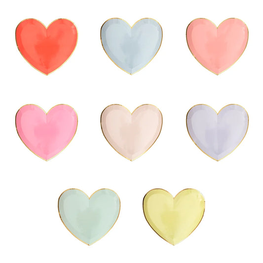 pastel pallet heart shaped plates by meri meri 