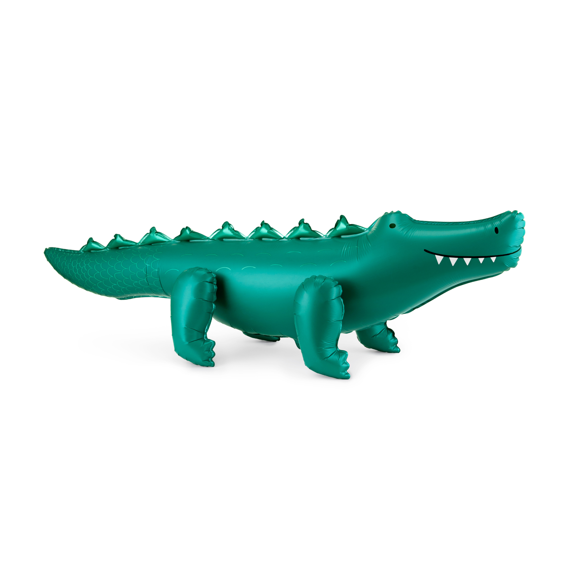Green crocodile foil balloon with playful details, perfect for jungle-themed kids’ parties available at our Toronto party shop.