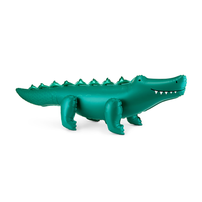 Green crocodile foil balloon with playful details, perfect for jungle-themed kids’ parties available at our Toronto party shop.