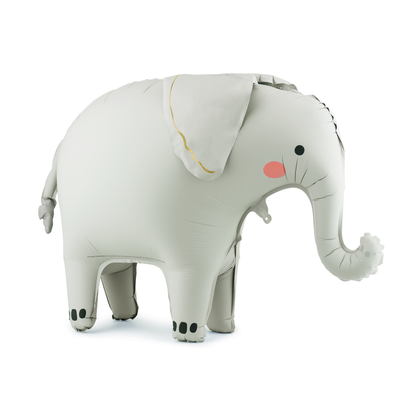 Standing elephant foil balloon in soft mixed colours, perfect for baby shower and birthday decorations in Toronto.