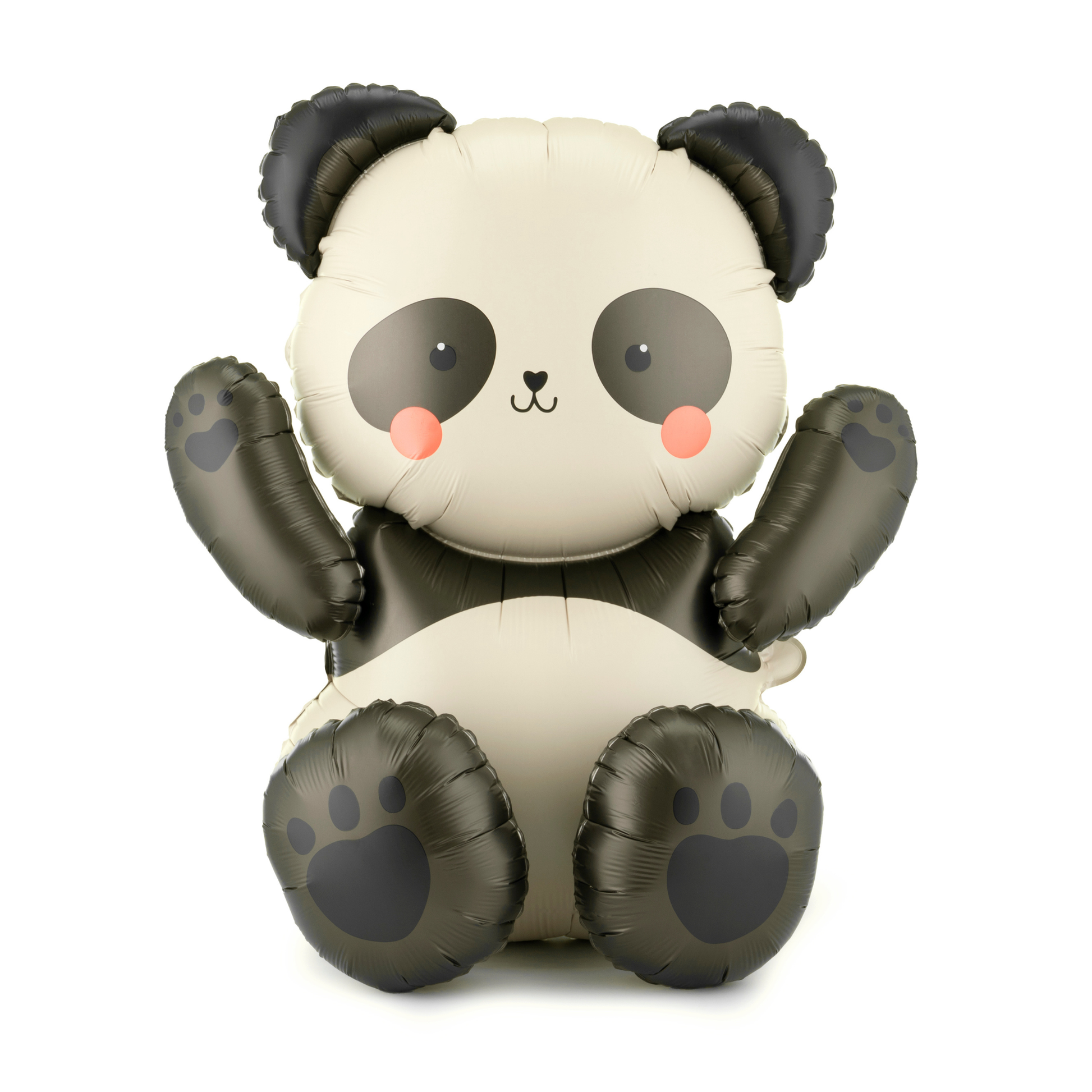 Cute panda foil balloon with black and white design and blush cheeks, perfect for jungle party decor available at our Toronto party shop.