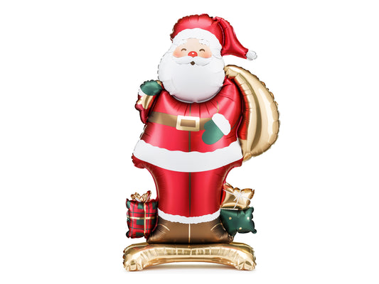 Standing foil Santa Claus balloon in festive colours, perfect for Toronto holiday décor.