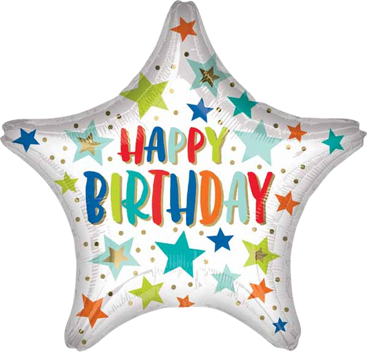 STAR HAPPY BIRTHDAY FOIL BALLOON