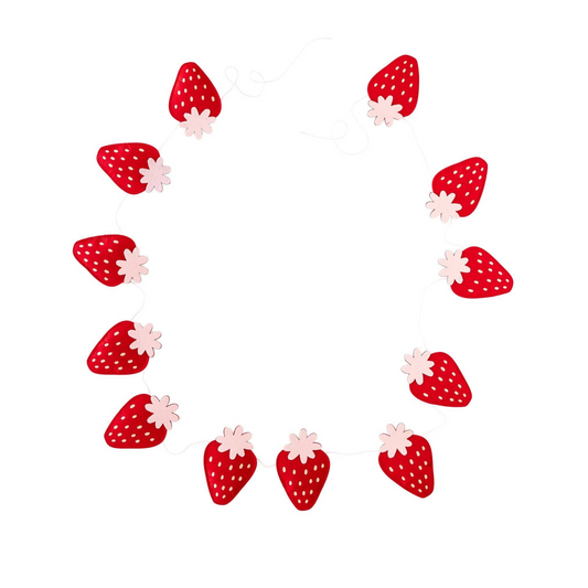 PUFFY FELT STRAWBERRY BANNER