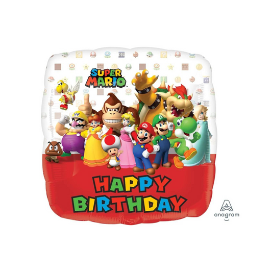 Super Mario and friend Happy Birthday foil balloon 