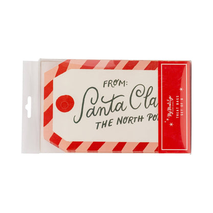 Packaged set of 8 Tag Treat Bags with festive design, available in Toronto and shipping across Canada.