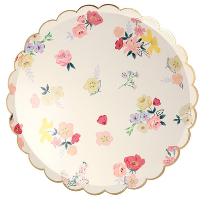 english garden dinner plates by meri meri - pack of 8 in 4 designs 