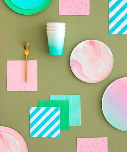 OH HAPPY DAY TEAL OMBRE PAPER CUPS