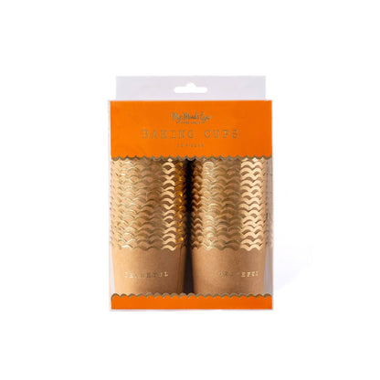 Packaged set of 50 kraft baking cups with “Thankful” and “Grateful” designs, available in Toronto and shipping across Canada.