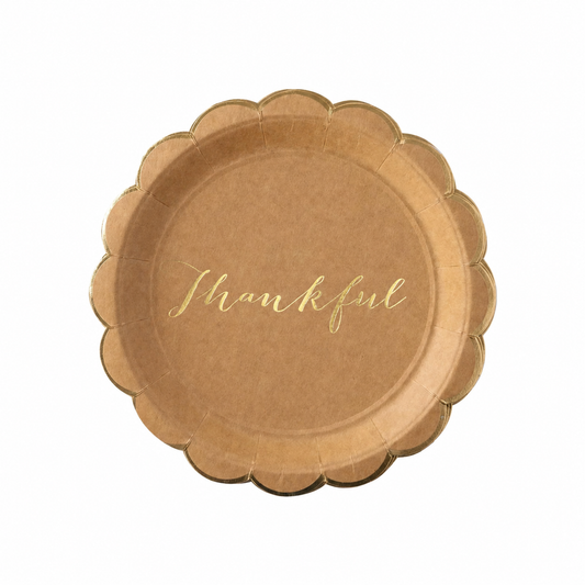 'THANKFUL' HARVEST SCALLOP KRAFT PLATE
