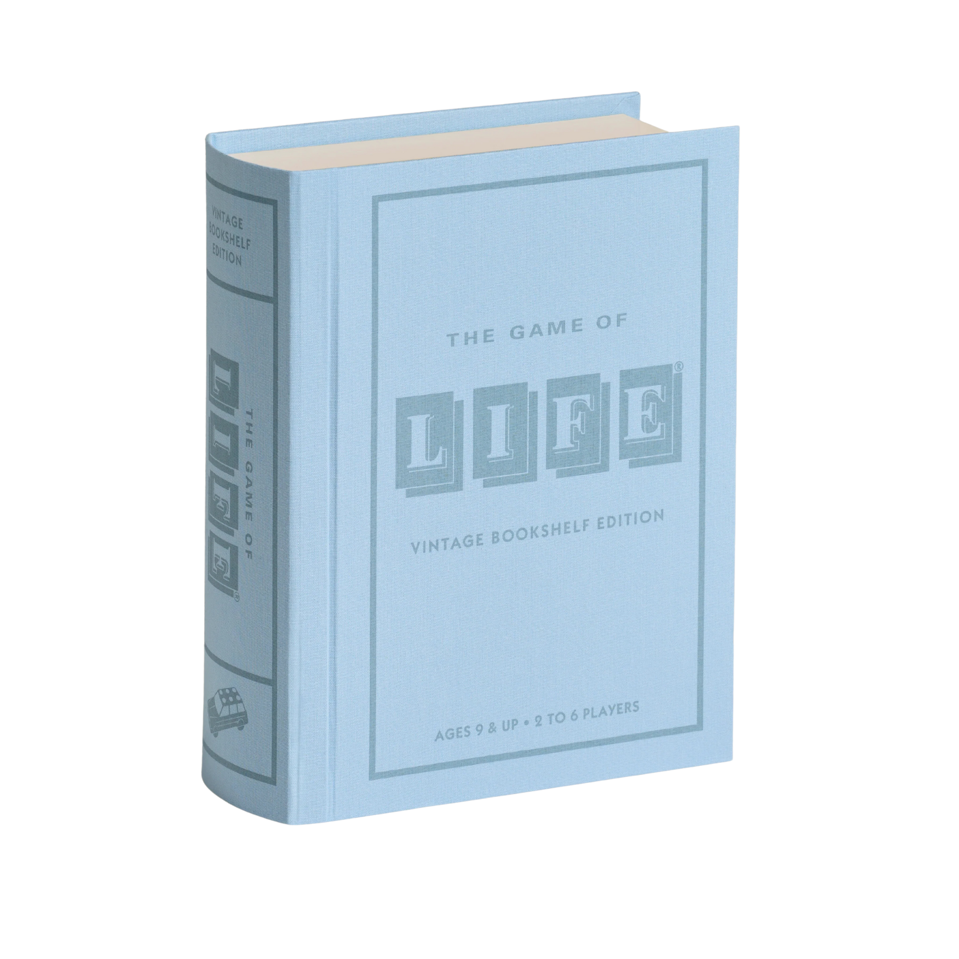 The Game of Life Vintage Bookshelf Edition in a fabric-wrapped book style case, available in Toronto and shipping across Canada.